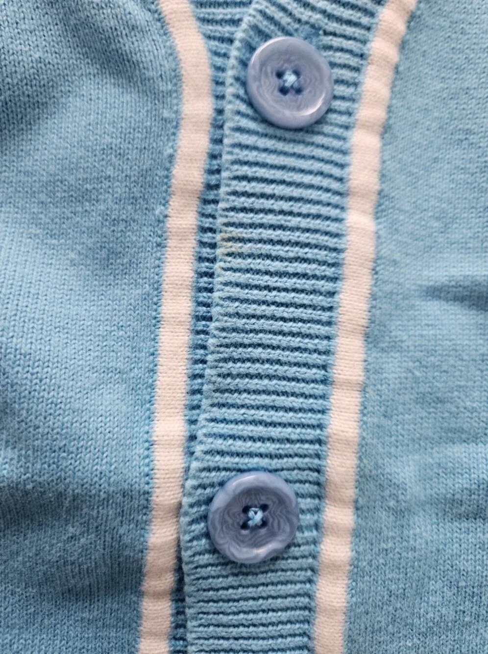NWT PERRY ELLIS AMERICA Aqua White Trim Button Front Cotton Vest | SZ L